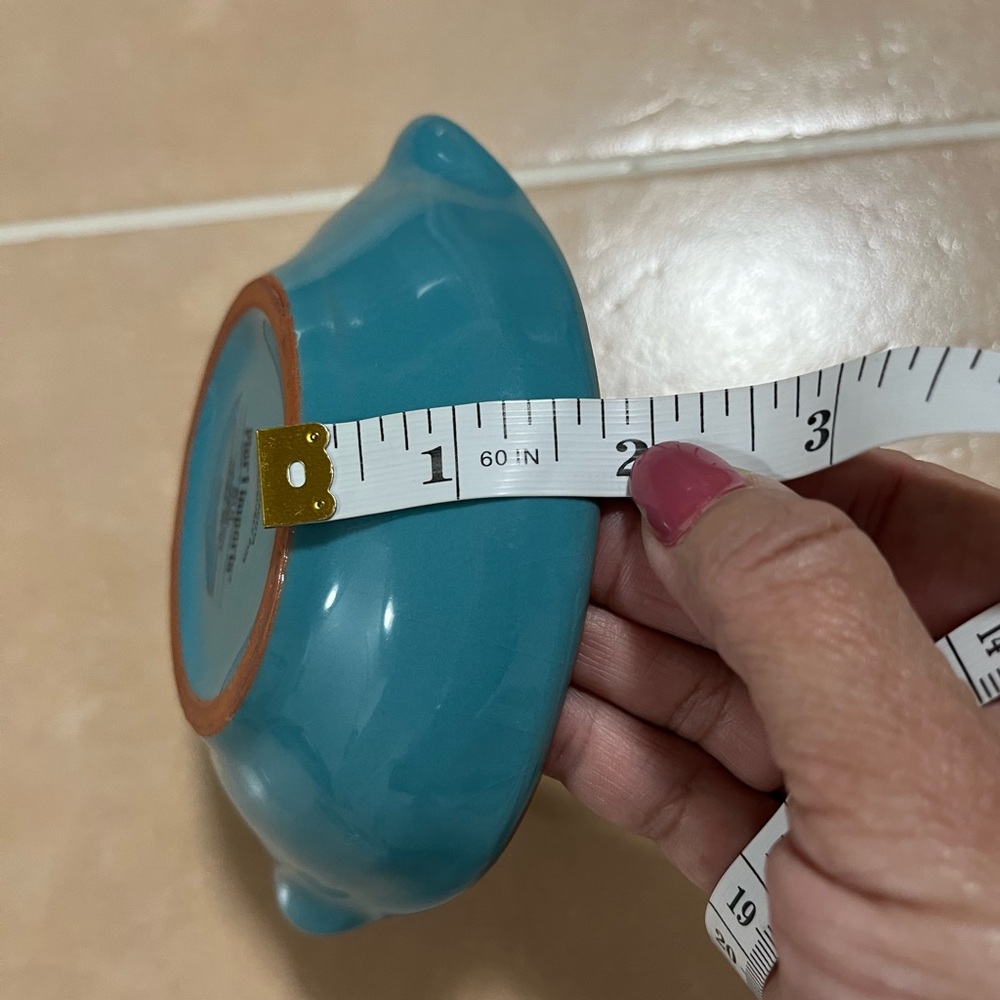 Pier 1 Teal and Brown Ceramic Bowl - Picture 4 of 6